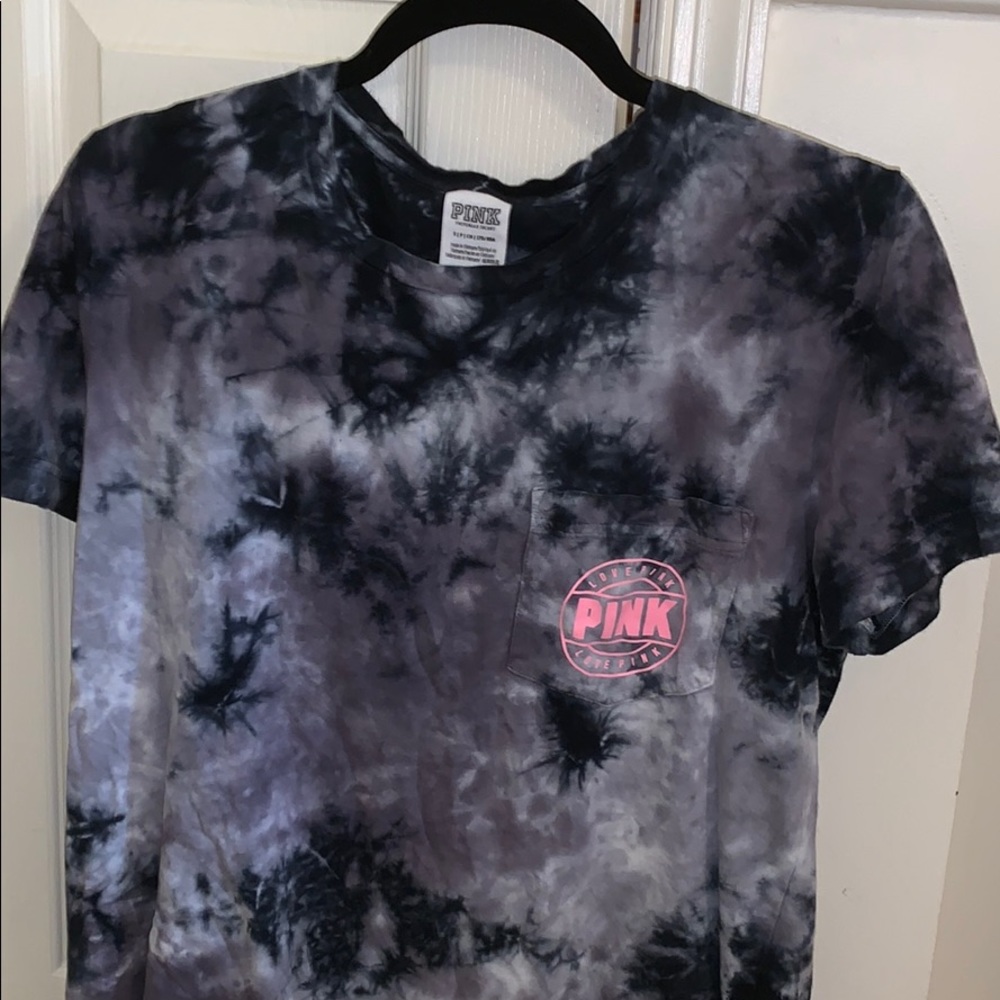 pink short sleeve tye dye